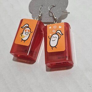 Mini Tic Tac dangle earrings